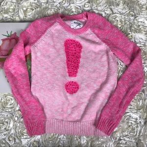 JUSTICE Girls Marbled Pink Long Sleeve Sweater